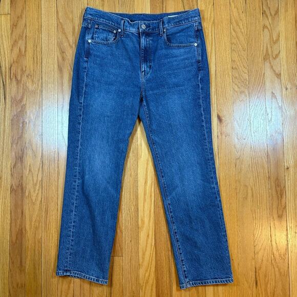 AYR Jeans The LaLa Women’s Sz 32S Blue Denim Straight Leg Medium Wash Made in LA - Picture 1 of 16